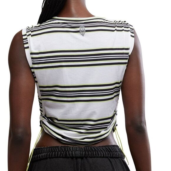 NWT Free People Movement Sport Mode Print Muscle Top - L White/Black - Picture 3 of 9